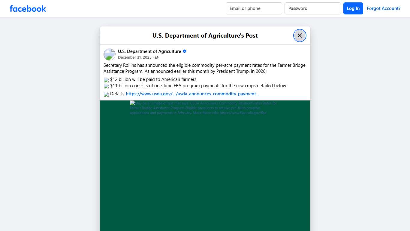 Secretary Rollins has... - U.S. Department of Agriculture Facebook